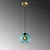 Opviq Luster Benek-20-14312, 20x20x120, IP20, Zlatno-plave boje