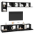 Set TV komoda Zidne 5 pcs Crni hrast Konstruirano drvo