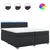 vidaXL Box spring postelja z vzmetnico črna 200x200 cm umetno usnje