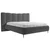 MID.YOU OBLAZINJENA POSTELJA 140 cm x 200 cm , les, tekstil, leseni material antracit