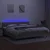 Vidaxl Box spring postelja z vzmetnico LED sv. siva 200x200 cm blago