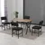 HANAH HOME Set Trpezarijski sto i 4 stolice Dubai Anthracite Walnut