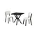 HANAH HOME Set Trpezarijski sto i 2 stolice Elma Cream Black