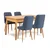 Hanah Home Set Trpezarijski sto i 4 trpezarijske stolice Santiago Atlantic Navy Blue V2, Teget
