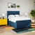 Vidaxl Box spring postelja z vzmetnico modra 160x200 cm blago