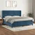 Vidaxl Box spring postelja z vzmetnico temno modra 200x200 cm žamet