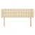 Vidaxl Vzglavje z ušesi krem 147x23x78/88 cm blago