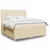 Vidaxl Box spring postelja z vzmetnico krem 200x200 cm blago