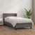 Vidaxl Box spring postelja z vzmetnico siva 80x200 cm umetno usnje
