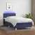 Vidaxl Box spring postelja z vzmetnico LED modra 100x200 cm blago