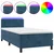 Vidaxl Box spring postelja z vzmetnico LED temno modra 90x190 cm žamet