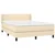 Vidaxl Box spring postelja z vzmetnico krem 140x190 cm blago