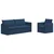 Set sofe 2 pcs Plava 196 x 82 x 85 cm Tkanina