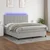 vidaXL Box spring postelja z vzmetnico LED sv. siva 180x200 cm blago