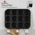 Berlinger Haus Kalup za 12 mafina Matte Black Collection BH-7950N, Crni