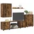 Set TV komoda Zidne 4 pcs Dimljeni hrast Konstruirano drvo