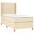 Vidaxl Box spring postelja z vzmetnico krem 90x190 cm blago