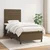 Vidaxl Box spring postelja z vzmetnico temno rjava 100x200 cm blago