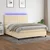 Vidaxl Box spring postelja z vzmetnico LED krem 180x200 cm blago