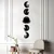 Wallxpert Zidna dekoracija The Phases Of The Moon, 5 komada, Crna