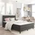 Vidaxl Posteljni okvir boxspring sivo blago 140x200 cm