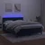 Vidaxl Box spring postelja z vzmetnico LED temno modra 140x190cm žamet