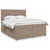 Vidaxl Box spring postelja z vzmetnico kapučino 200x200 cm um. usnje