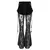 Ženske hlače DEVIL FASHION - Gothic Drawstring Mesh Splice Flared - EPT012