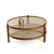 Hanah Home klub sto Golf 100, 100 cm, orah / sivi / mermer