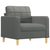 3-dijelni set sofa s jastucima tamnosivi od tkanine