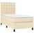 Vidaxl Box spring postelja z vzmetnico krem 80x200 cm blago