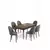 HANAH HOME Rasklopivi trpezarijski sto i stolice (7 delova) Enya Baroque Grey
