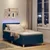 Vidaxl LED Box Spring Postelja z LED trakami Modra 90 x 200 cm blago