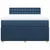 Vidaxl Box spring postelja z vzmetnico modra 140x190 cm blago