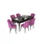 Hanah Home Set Trpezarijski sto i 6 stolica Nef, Ljubičasto-crni
