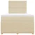 Vidaxl Box spring postelja z vzmetnico krem 120x200 cm blago