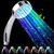 RGB LED tuš ročka krom 7 barv
