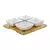 AMBITION Set porcelanskih četvrtastih činija sa daskom od bambusa DJ45577