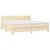 Vidaxl Box spring postelja z vzmetnico LED krem 200x200 cm blago