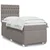 Vidaxl Box spring postelja z vzmetnico taupe 90x200 cm blago