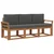 Set vanjskih sofa s jastukom 3 pcs Prirodna i antracit