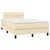 Vidaxl Box spring postelja z vzmetnico LED krem 120x190 cm blago