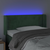 LED uzglavlje tamnozeleno 103x16x78/88 cm baršunasto