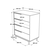 Hanah Home Komoda 74,8x95,1x44,5cm Bela