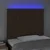 Vidaxl LED posteljno vzglavje temno rjavo 100x5x118/128 cm blago