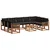 Set vanjskih sofa 10 pcs Prirodna i crna Čvrsto drvo akacije