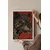WallXpert uramljena slika 115268, portret leoparda na crvenoj pozadini, 30 x 40 cm, beli ram