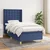 Vidaxl Box spring postelja z vzmetnico moder 80x200 cm blago