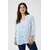 KAFFE CURVE Bluza Edina svetlo modra/bela