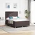 Vidaxl LED Box Spring Postelja Temno rjava 140 x 200 cm blago